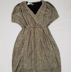 Black Halo Gold Heather Kimono Dress